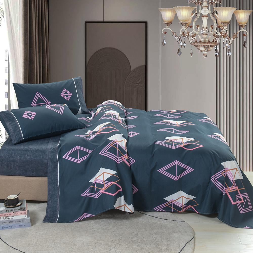 99,99% de polyester twill disperse imprimé 4 pcs feuilles de lit