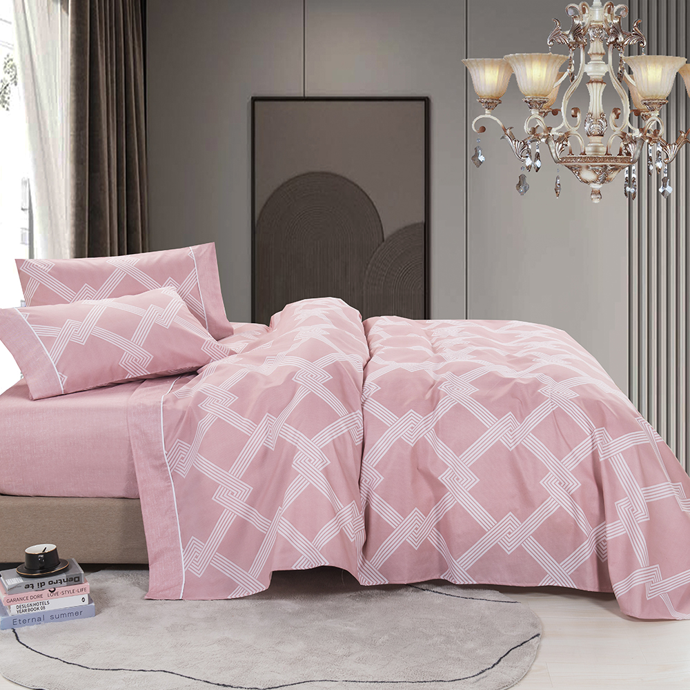 99,99% de polyester twill disperse imprimé 4 pcs feuilles de lit