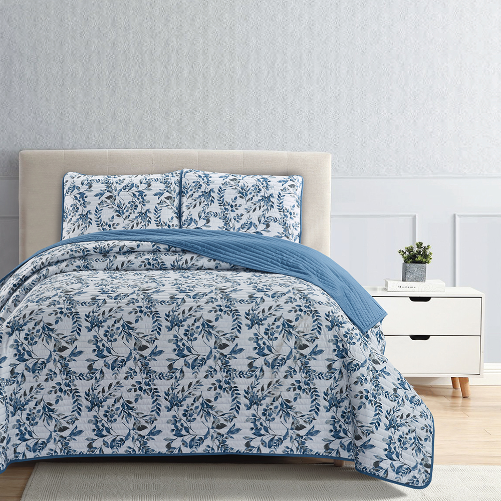 99,99% Couvre-lit de courtepointe imprimé en polyester Ensemble de 3 pièces